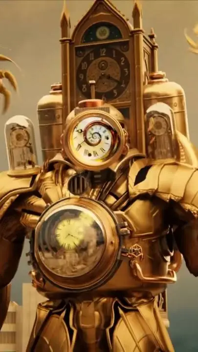 ai character: [Titan Clock Man] background