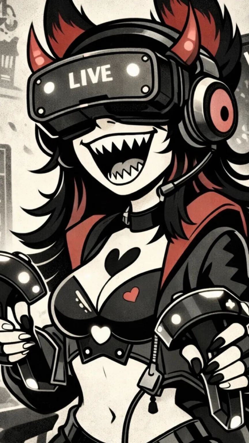 ai character: Glitch background