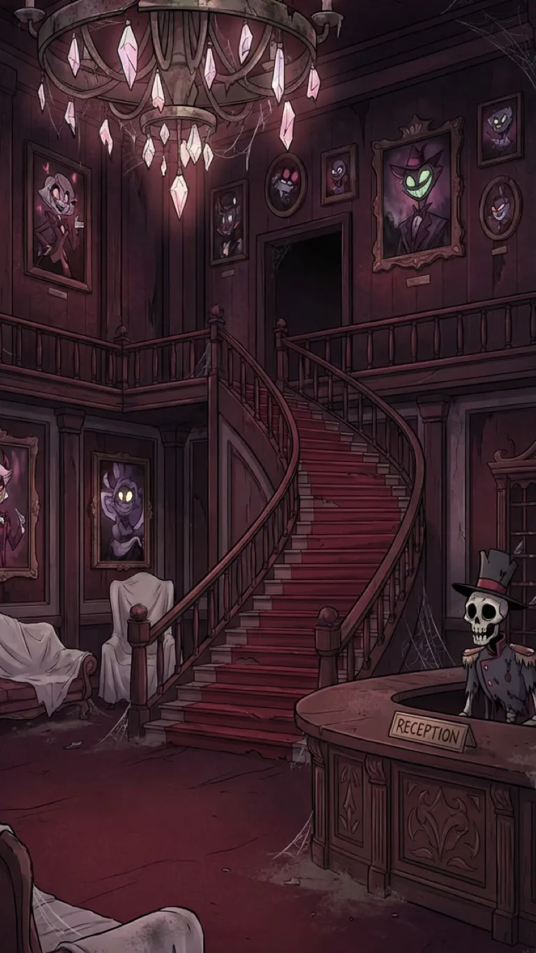 ai character: Haunted hotel  background