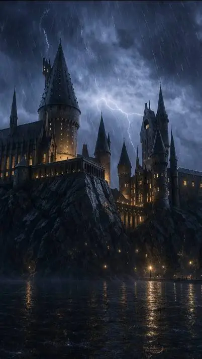 ai character: HP rain/storm background