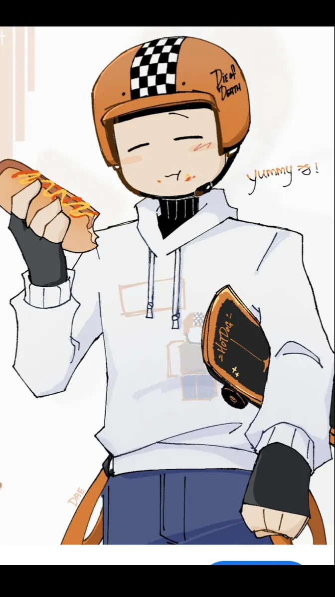 ai character: HotDog background