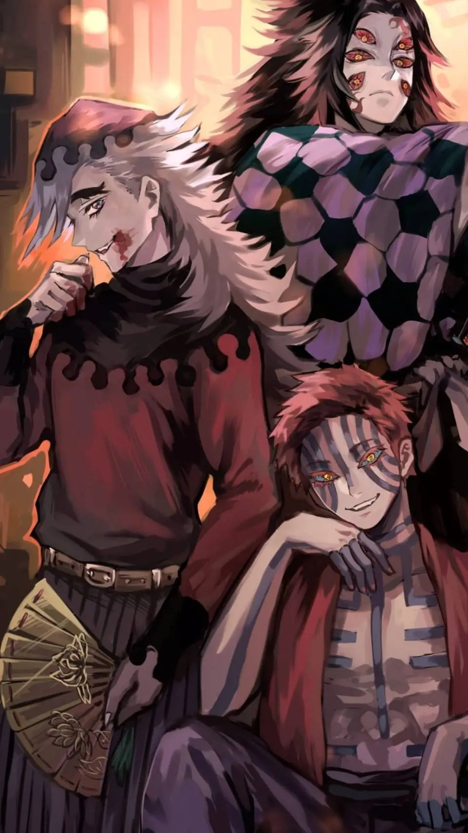 ai character: Koku,douma,Akaza background