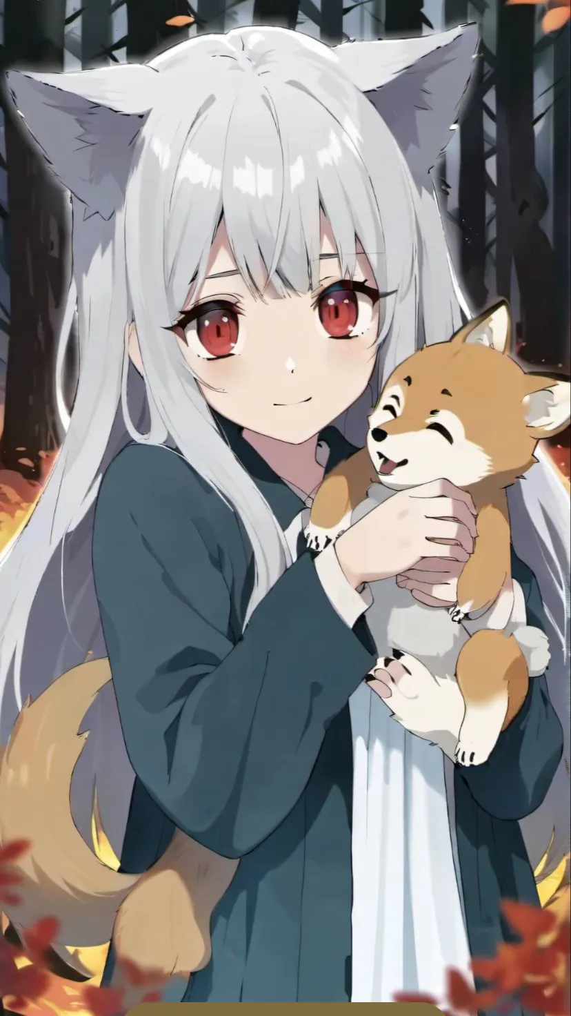 ai character: Wolf girl background
