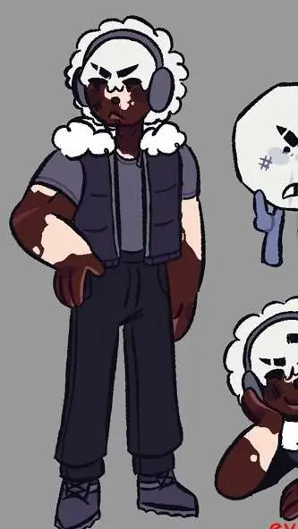 ai character: S N O W B A L L  background