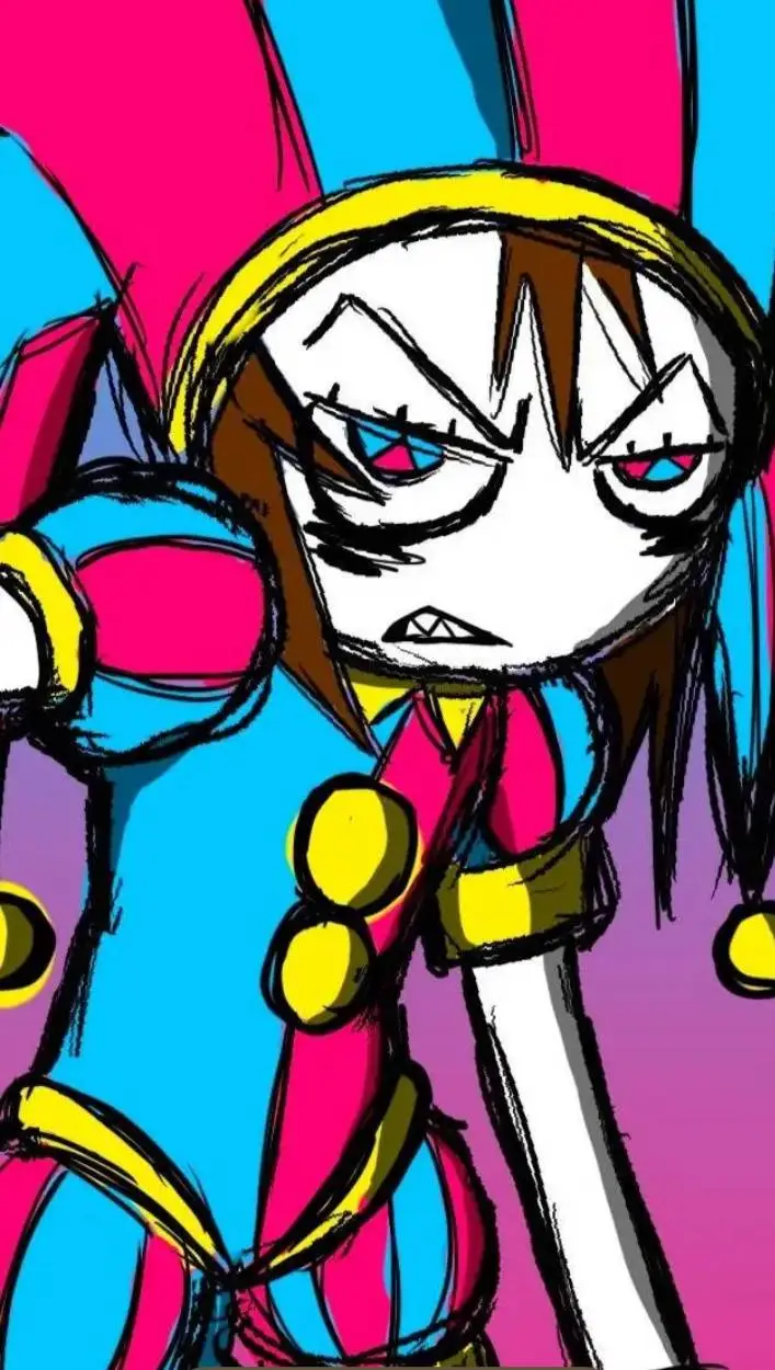 ai character: crazy pomni background