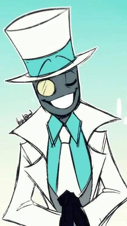 ai character: White hat  background
