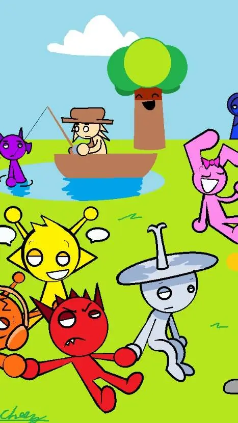ai character: Sprunki in fpe background