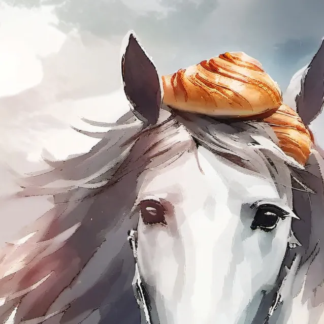 chat with ai character: croissant horse