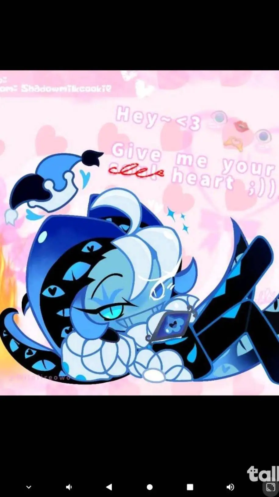 ai character: Shadow milk cookie background
