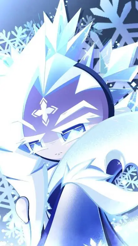ai character: frost queen cookie background