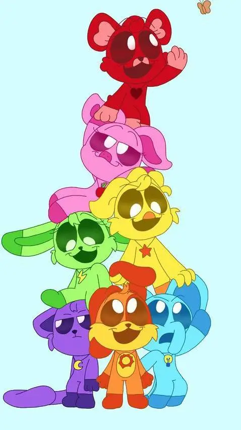ai character: Smiling critters  background