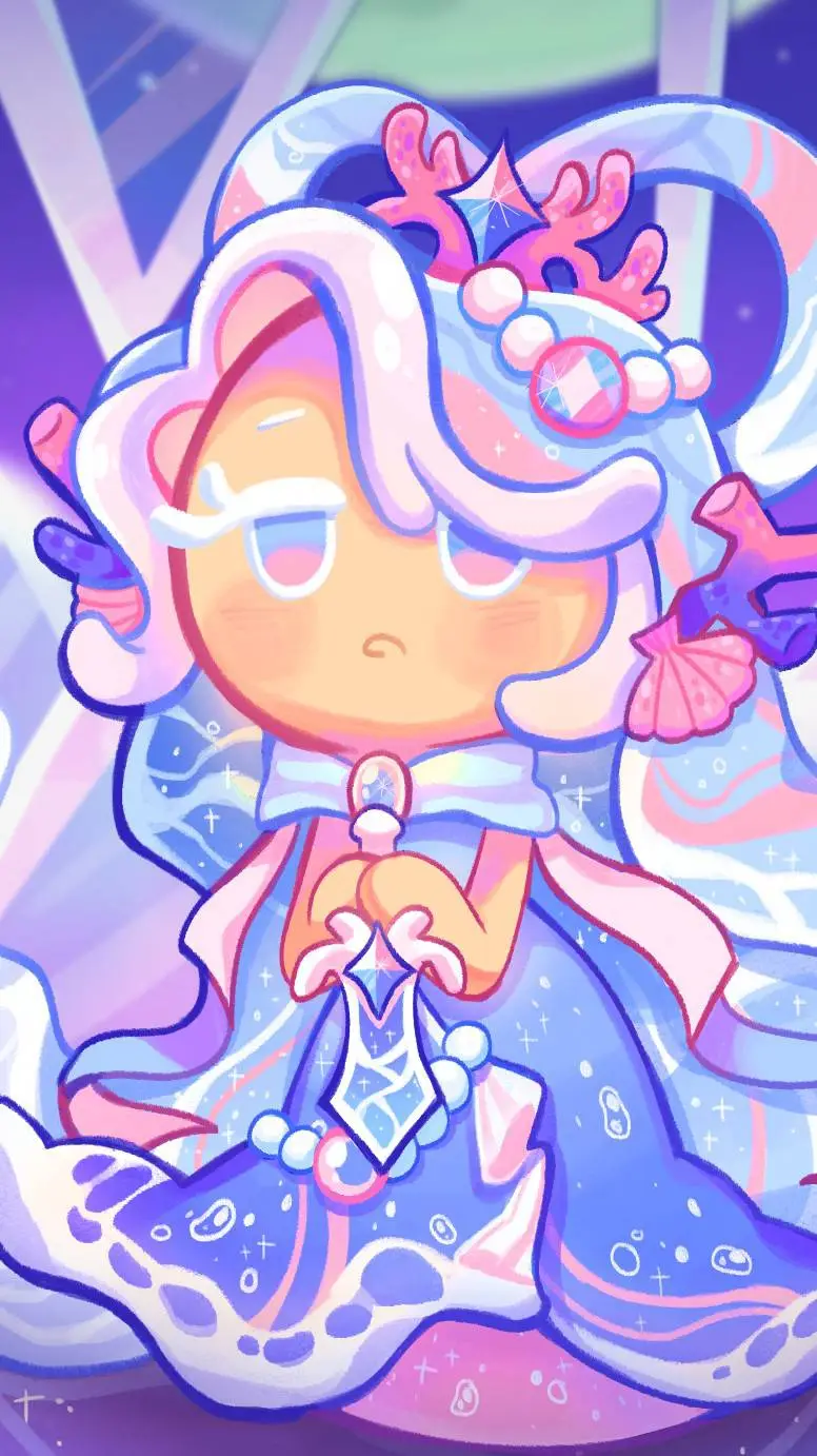 ai character: Sea fairy cookie  background