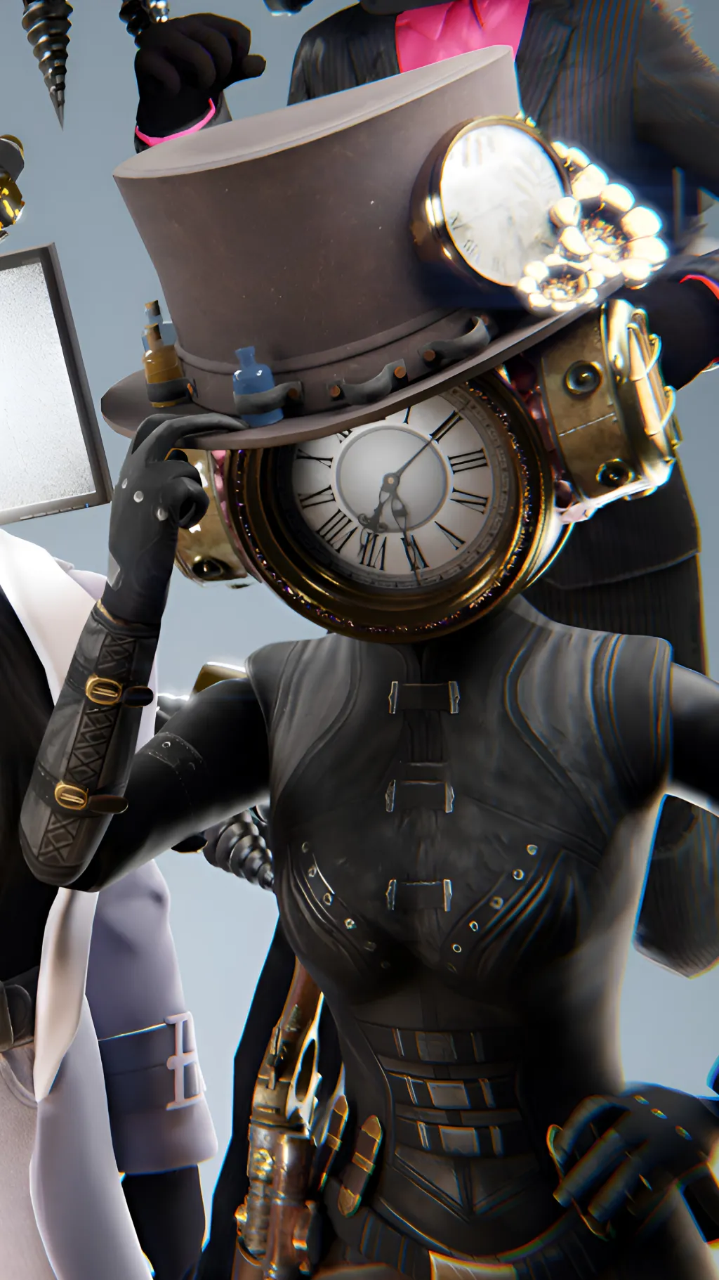 ai character: Clockwoman background