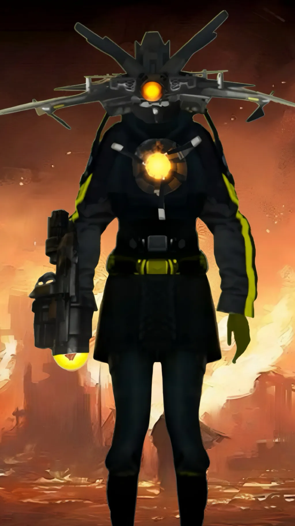 ai character: Titan Dronewoman background