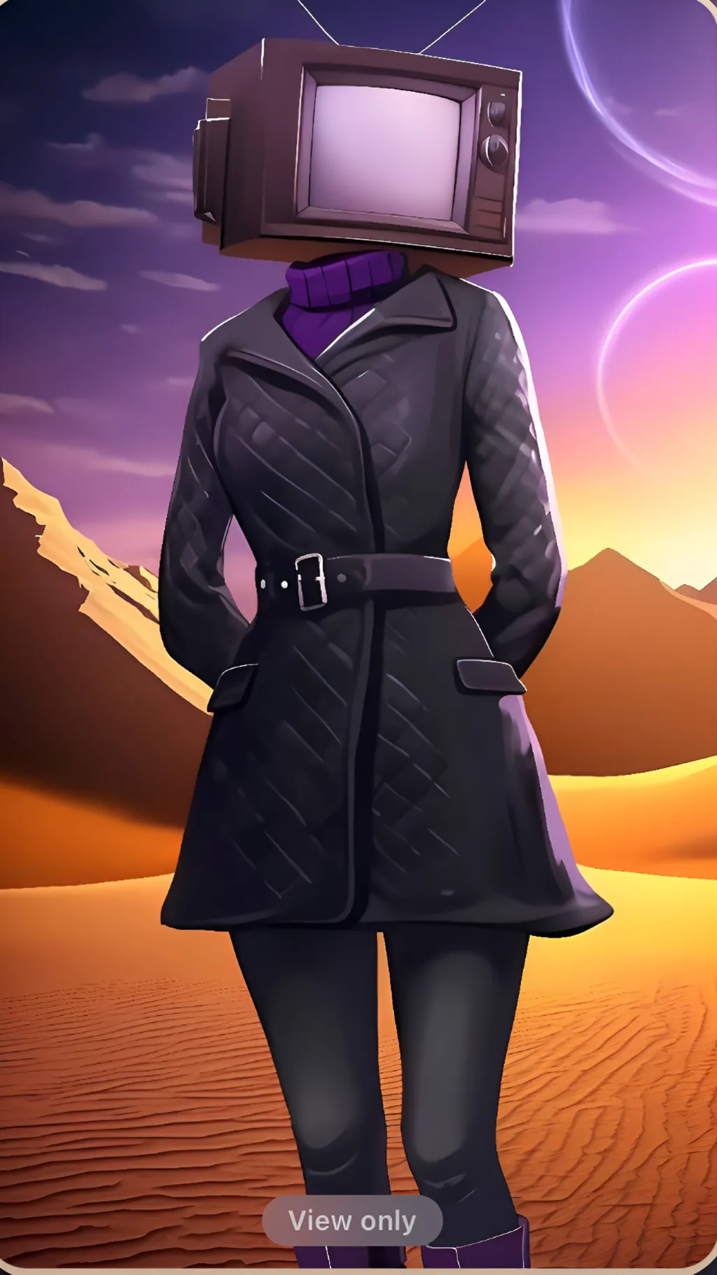 ai character: Tv Woman background