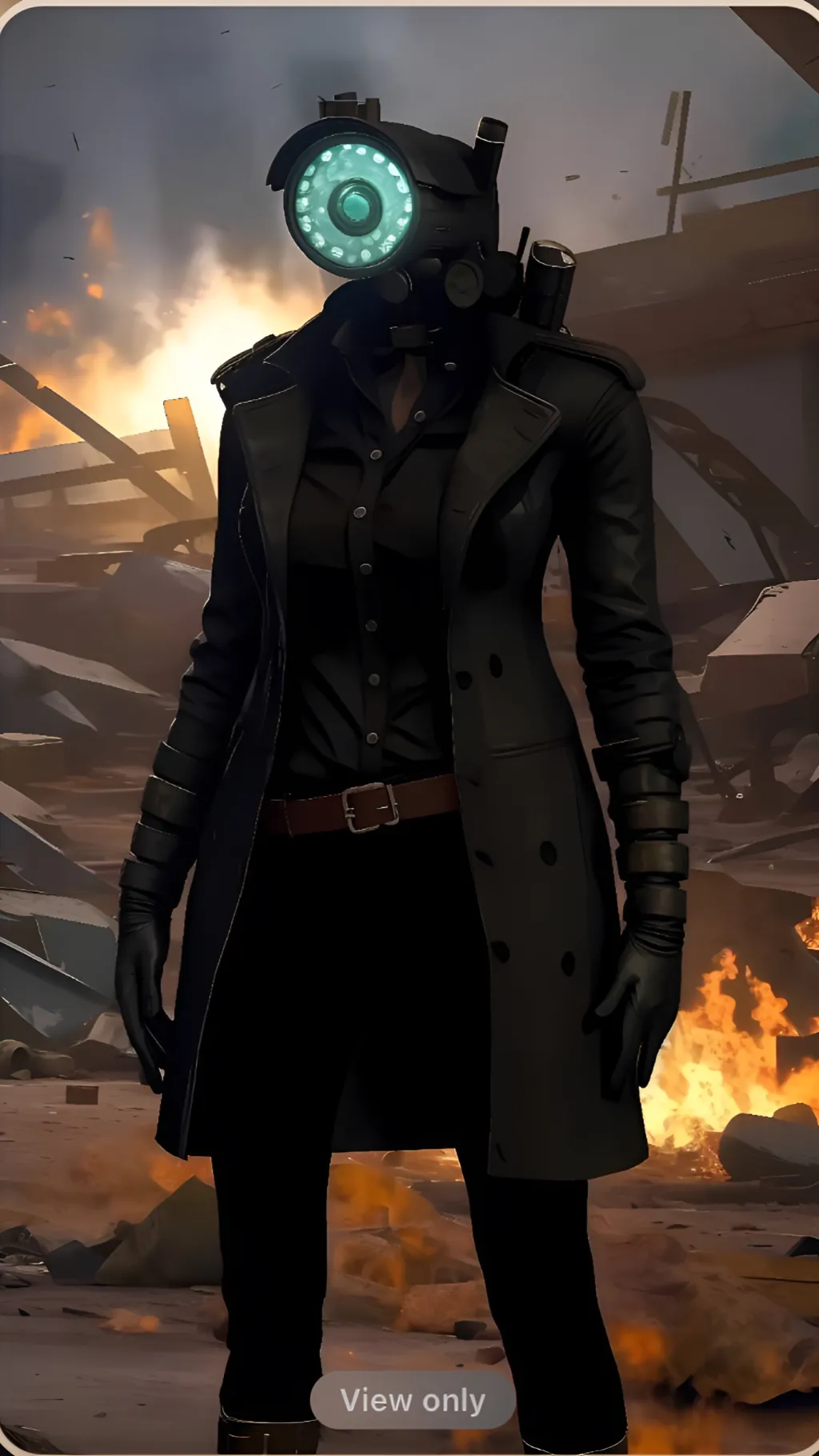 ai character: Camerawoman  background