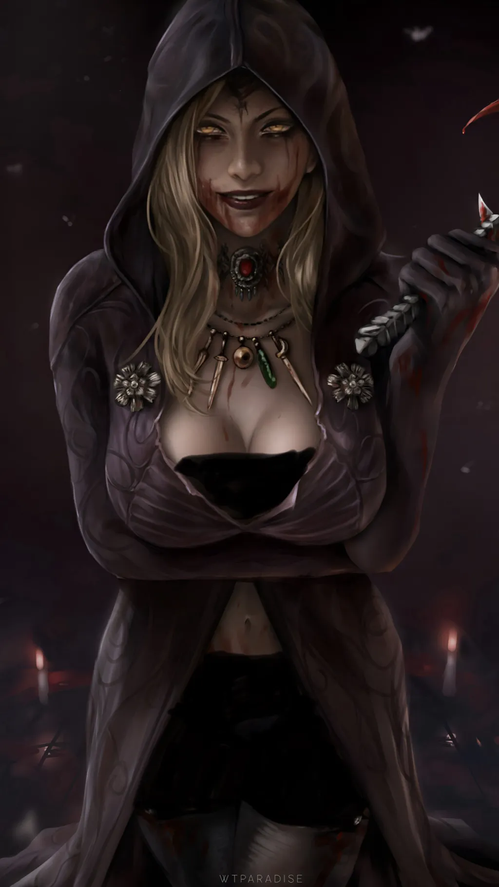 ai character: Bela Dimitrescu background
