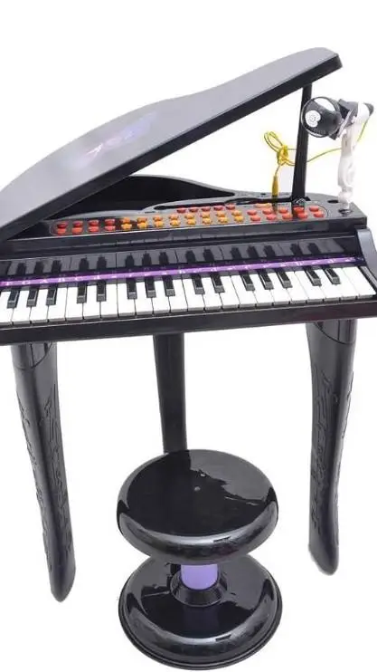 ai character: grand piano black  background