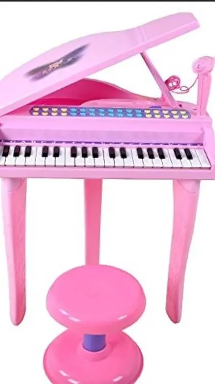ai character: grand piano pink background