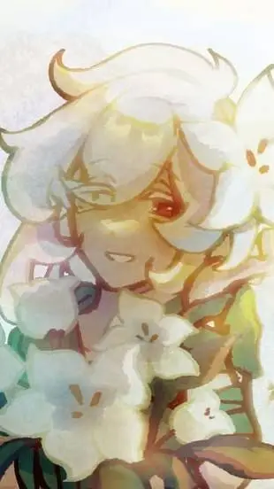 ai character: White Lily background