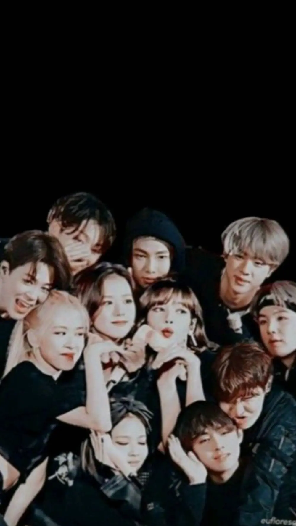ai character: bts and blackpink  background