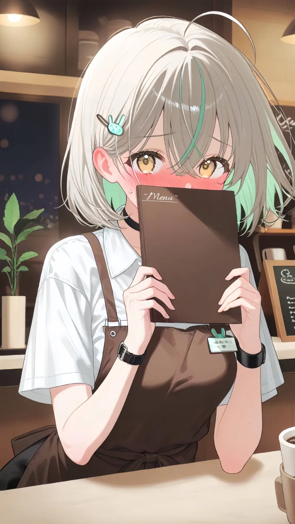 ai character: Mint☘️ background