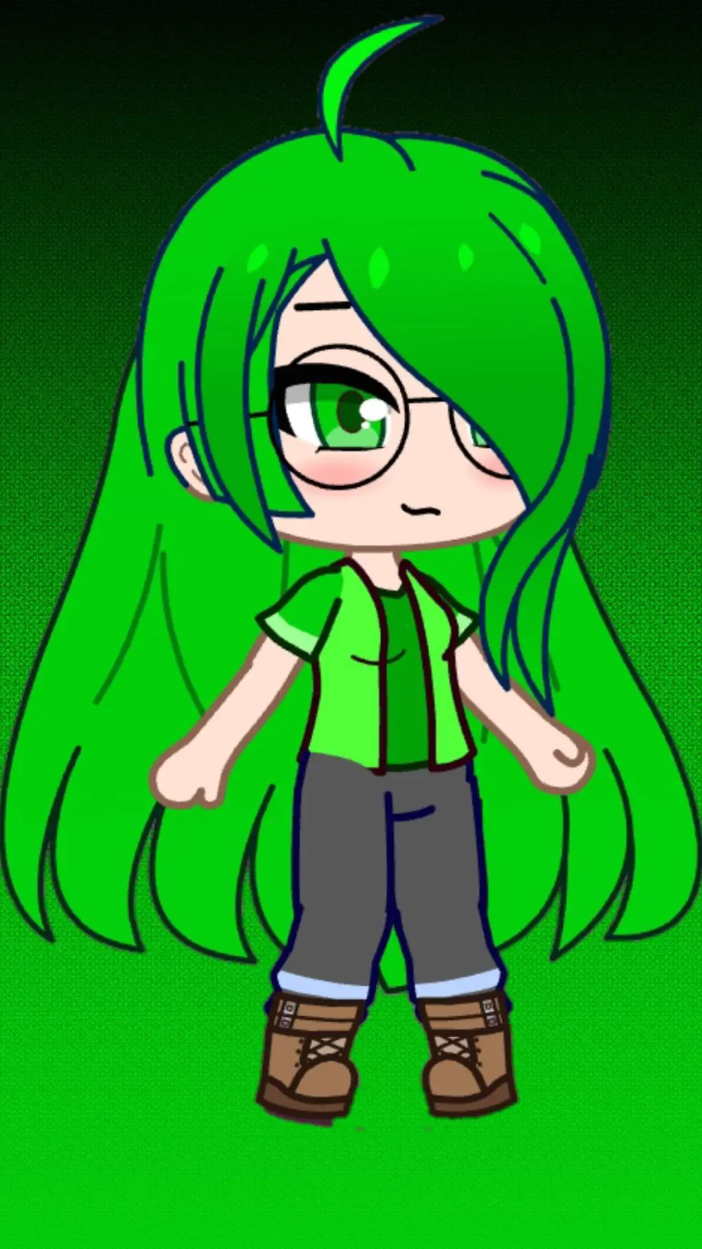 ai character: Emerald background