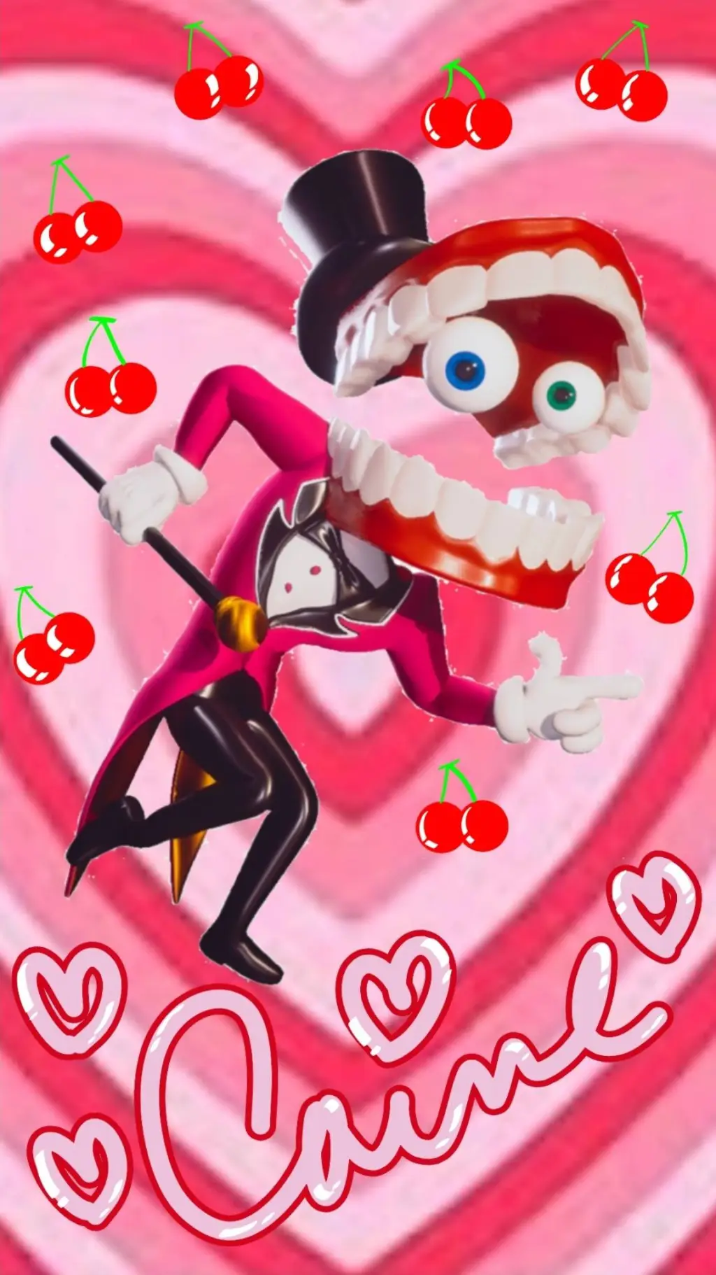 ai character: 💗🍒CAINE🍒💗 background