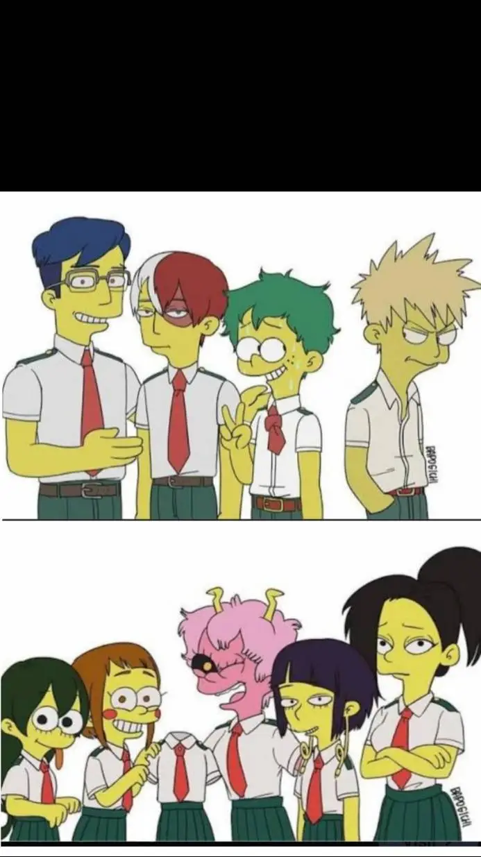 ai character: The Simpsons x MHA background