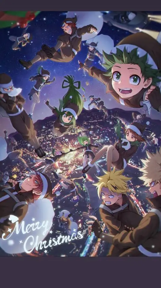 ai character: MHA Christmas  background