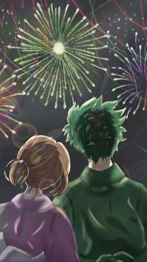 ai character: MHA Happy New Year background