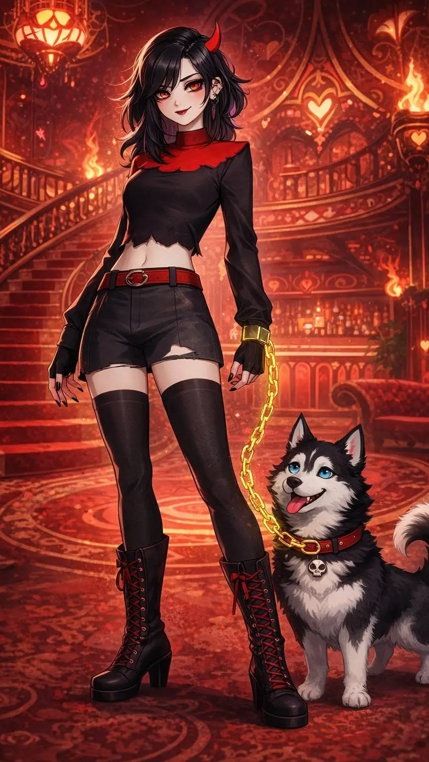 ai character: Raven and Timber background