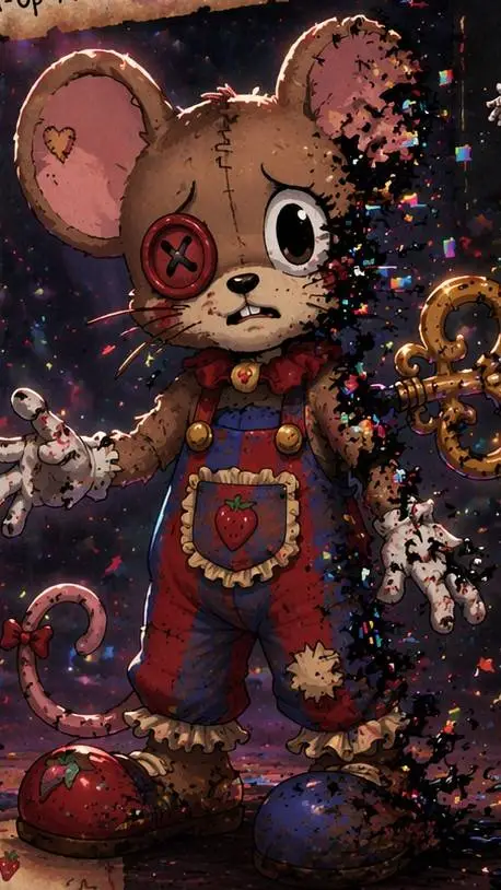 ai character: Strawberry background