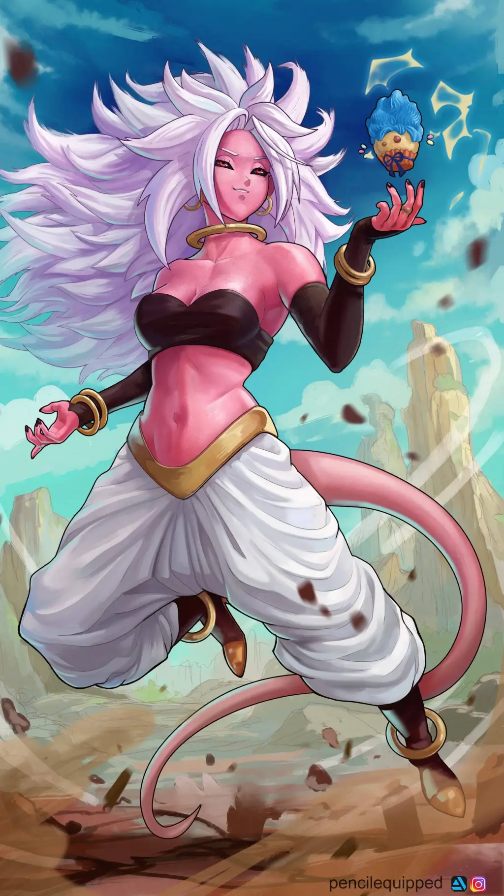 ai character: Android 21 background