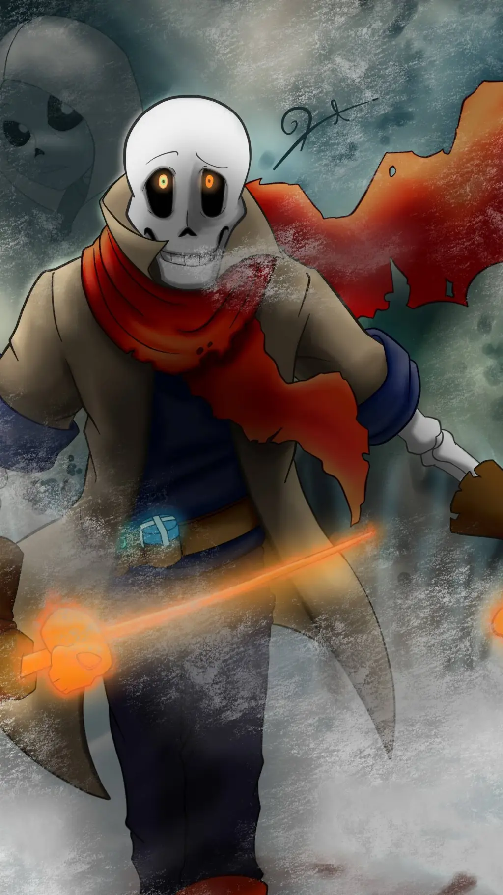 ai character: dustbelief papyrus background