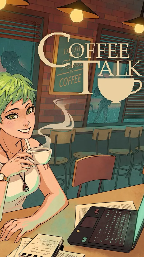 ai character: Coffee talk  background