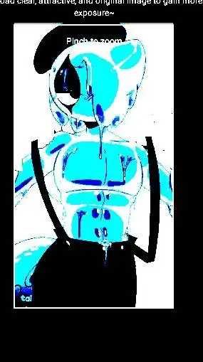 ai character: blue blot with abs background