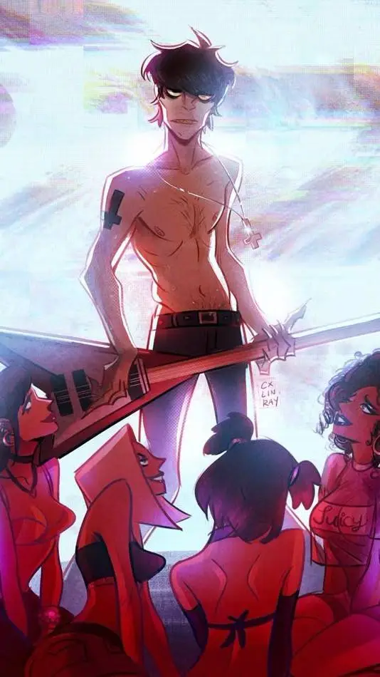 ai character: murdoc Gorillaz  background