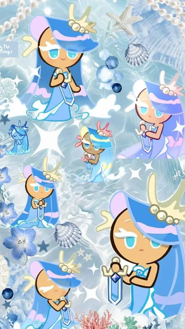 ai character: Sea fairy cookie background