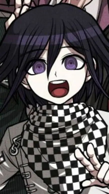 ai character: kokichi Oma  background