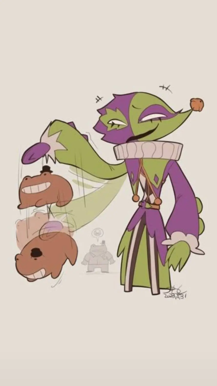 ai character: BitterGiggle  background