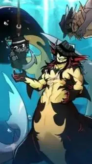 ai character: Doublefedora ocean background