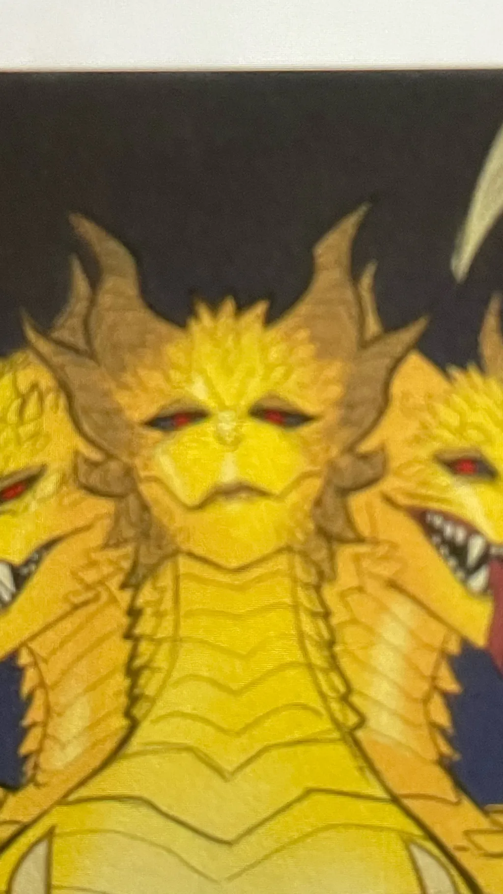ai character: Queen ghidorah  background