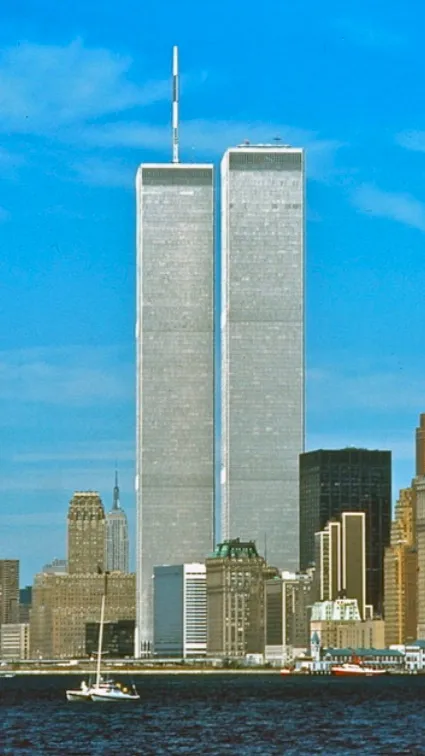 ai character: World Trade Center background