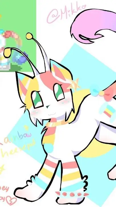 ai character: rainbow cheesepull background