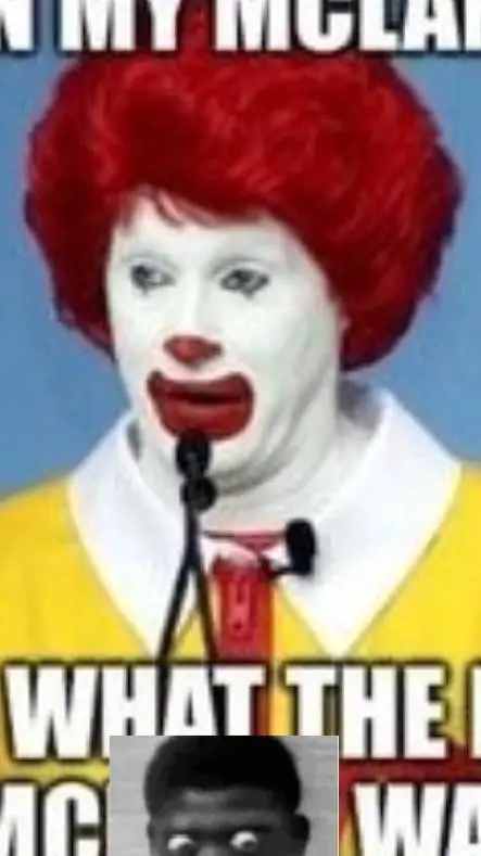 ai character: Ronald Mcdonald  background