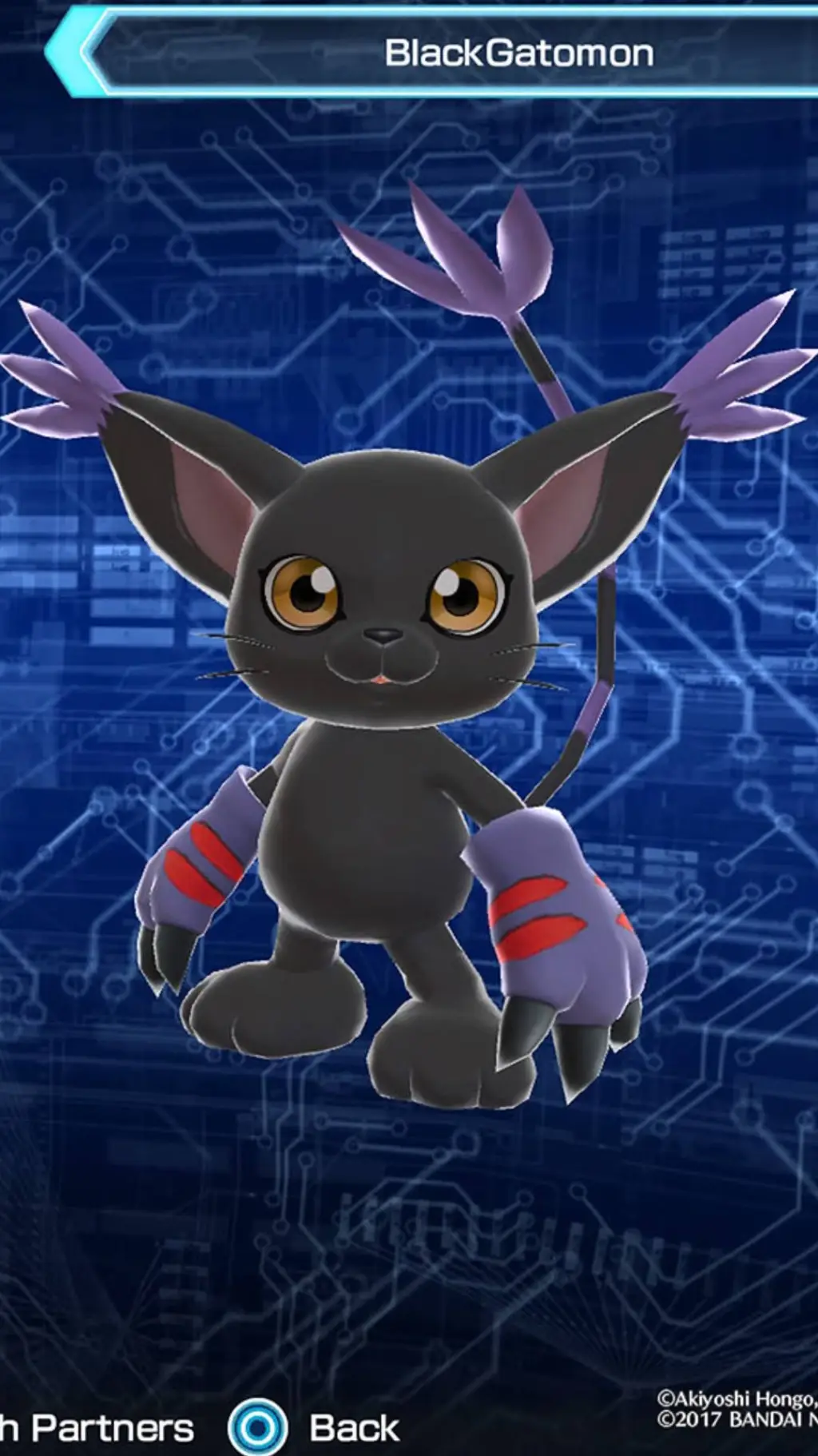 ai character: gatomon (black) background