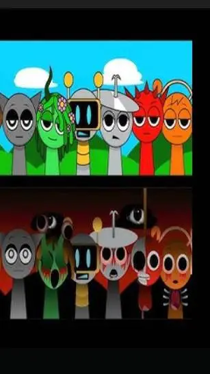 ai character: Sprunki town background