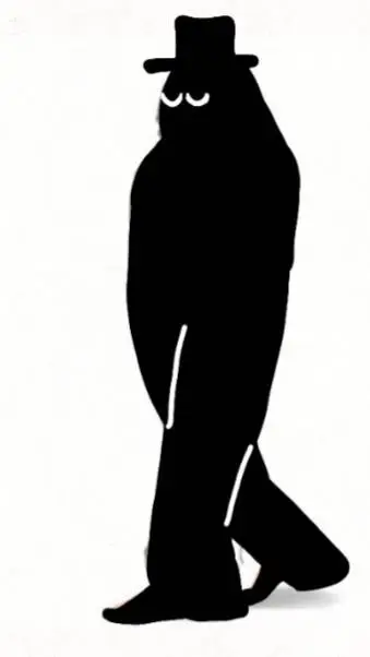 ai character: Black hat  background