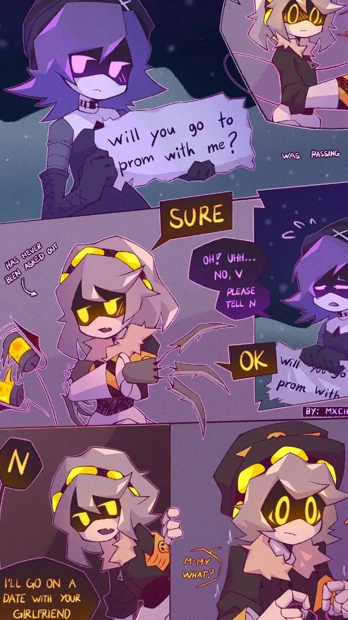 ai character: Murder drones prom background